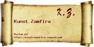 Kunst Zamfira névjegykártya